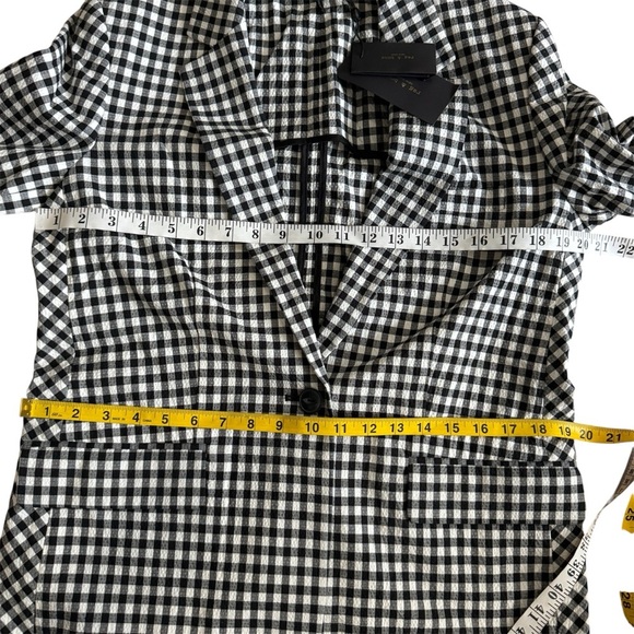 Rag and Bone Cotton Ames gingham Black and White Blazer NEW - Picture 11 of 12